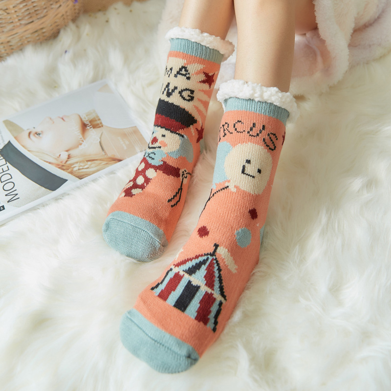 12 Pairs Slipper Socks Adult Household Carpet Socks Cartoon Socks Floor Socks Warm Socks Thick Winter Socks Sleeping Socks